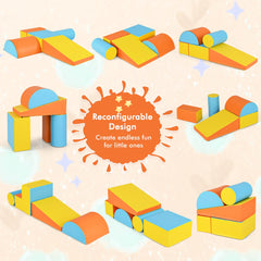 5-Piece Soft Waterproof Kids Climb and Crawl Activity Playset-Yellow and Blue
