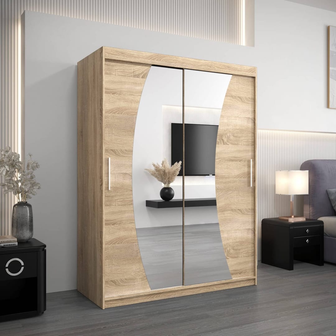 Wave Sliding Door Wardrobe 150cm