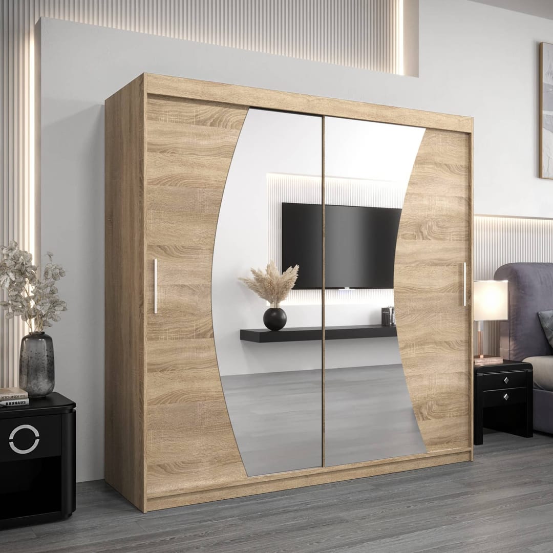 Wave Sliding Door Wardrobe 200cm