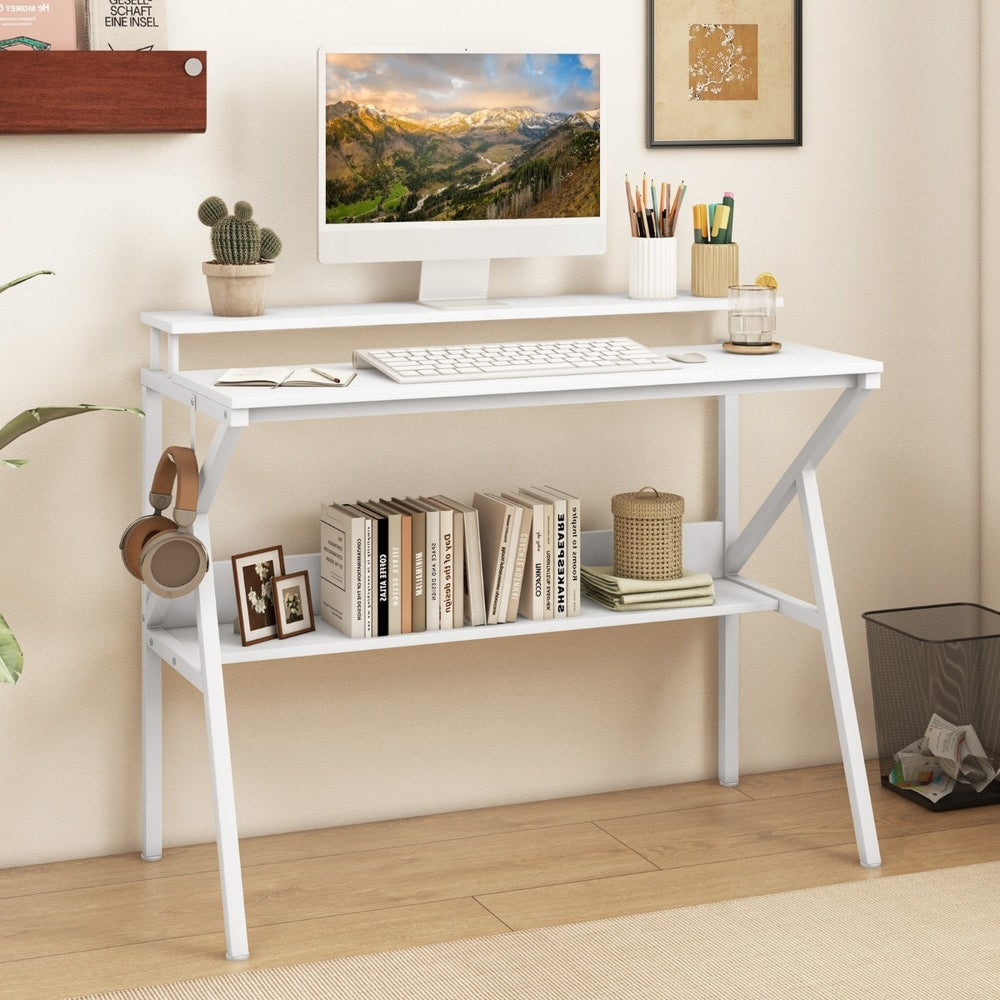 Space Saving Computer Desk in White