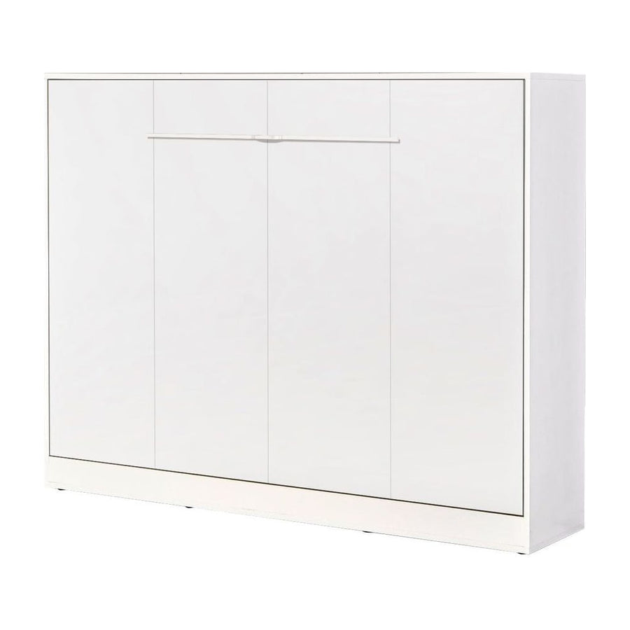 SPACEO Horizontal Wall Bed 140x200 White / White Handles