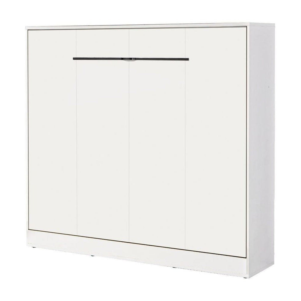 SPACEO Horizontal Wall Bed 160x200 White / Black Handles