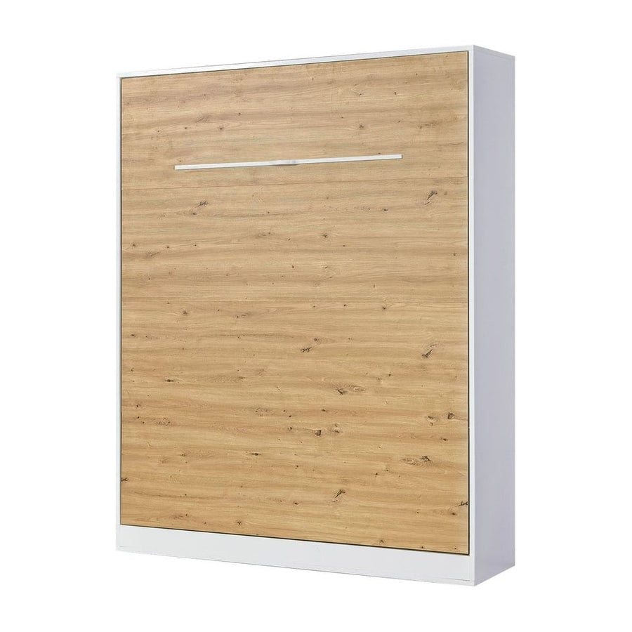 SPACEO Vertical Wall Bed 160x200 White / Oak Artisan / White Handles