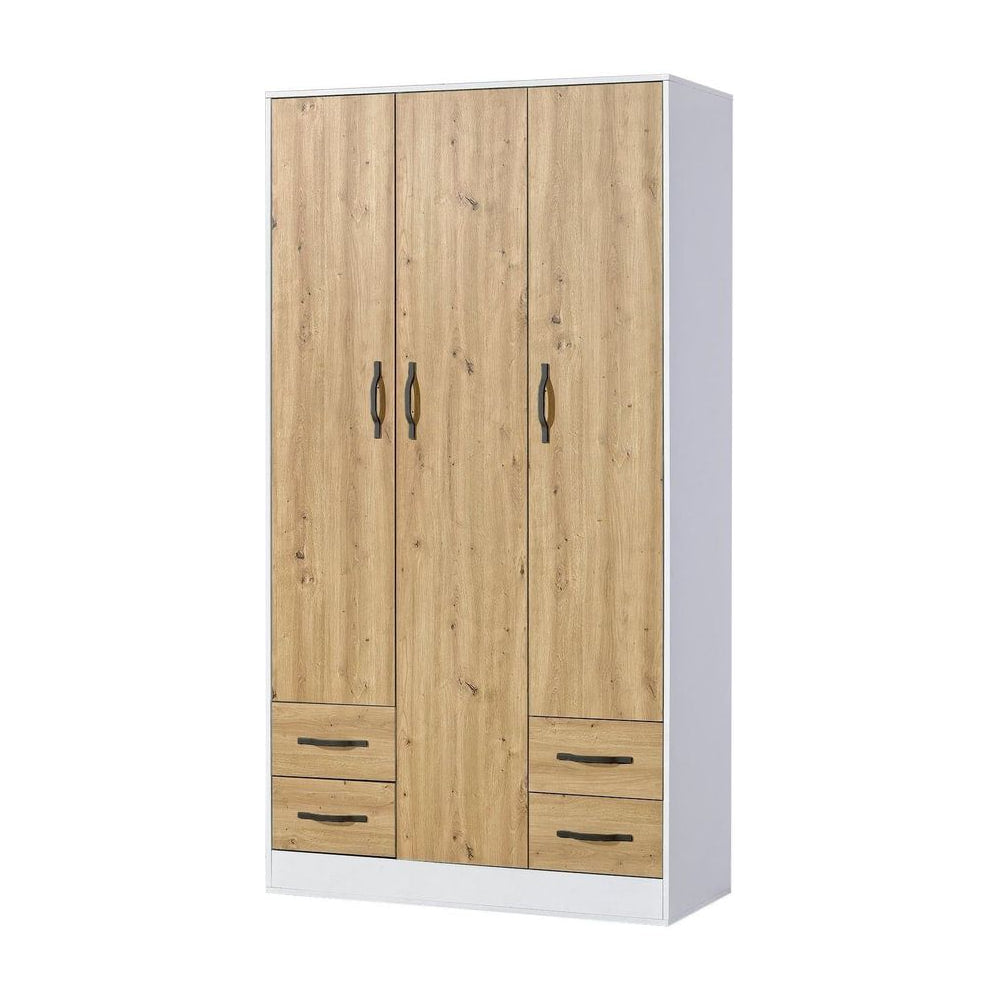 SPACEO Wardrobe 120 / Oak Artisan / Black Handles