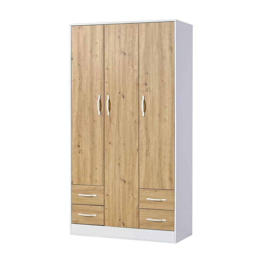 SPACEO Wardrobe 120 / Oak Artisan / White Handles