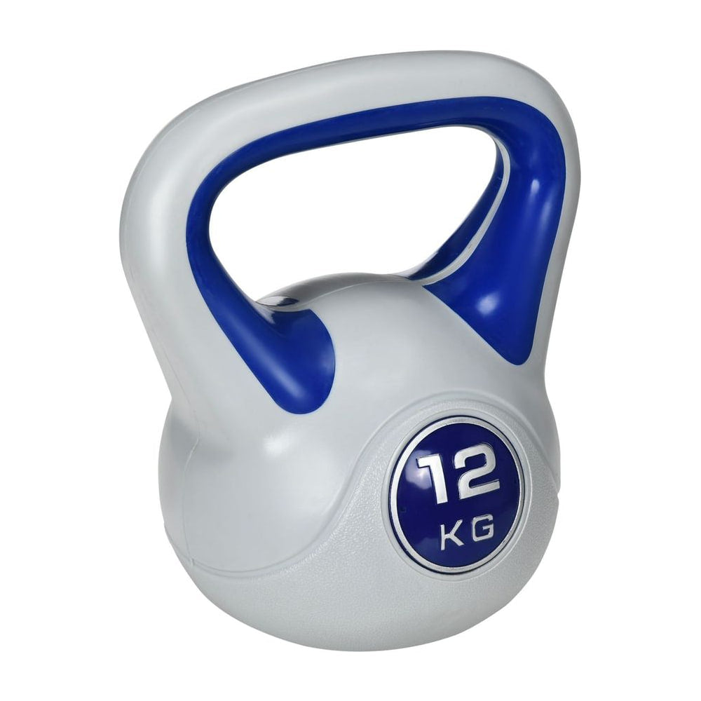 SPORTNOW Kettlebell, 12kg Kettle Bells with Handle for Home Gym Weight Lifting and Strength Training, Dark Blue and Grey