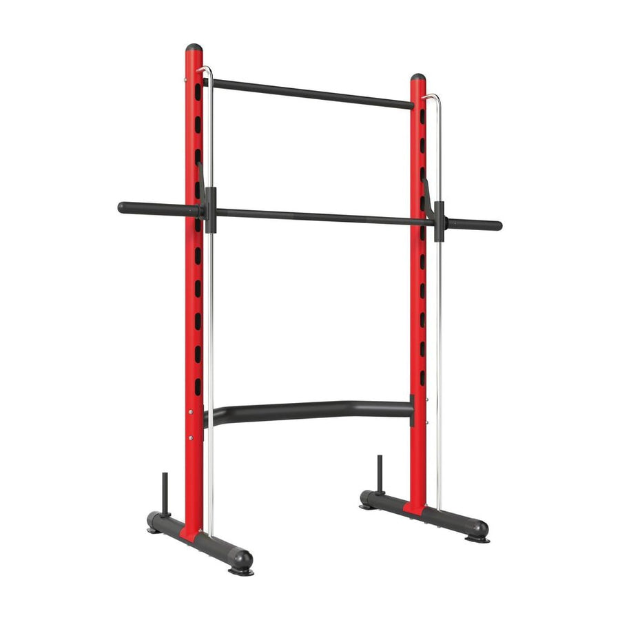 SPORTNOW Pull Up Station with a red frame and black bars for home strength training
