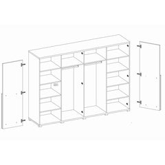 Bafra Hinged Door Wardrobe 200cm - product image 3
