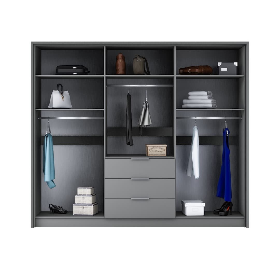 Bangkok Hinged Door Wardrobe 255cm, image 3