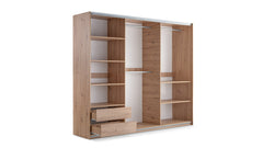 Oak Artistan Mirrored Sliding Door Wardrobe 250cm – KINGSLEY
