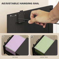 HOMCOM 3-Drawer Filing Cabinet with Lock - Black