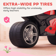 AIYAPLAY Balance Bike with Music Extra-Wide Wheels Toddler Bike for Boys Girls Red