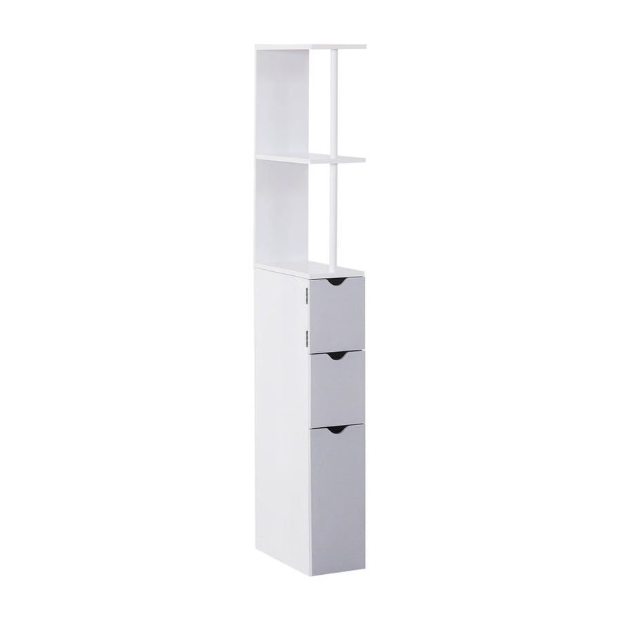 HOMCOM Tall Bathroom Cabinet, Freestanding Bathroom Storage Cabinet with 2-Tier Shelf and Drawers, Narrow Cupboard Storage