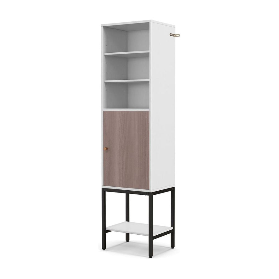 Tall Storage Cabinet with Adjustable Shelf and Bottom Storage-White