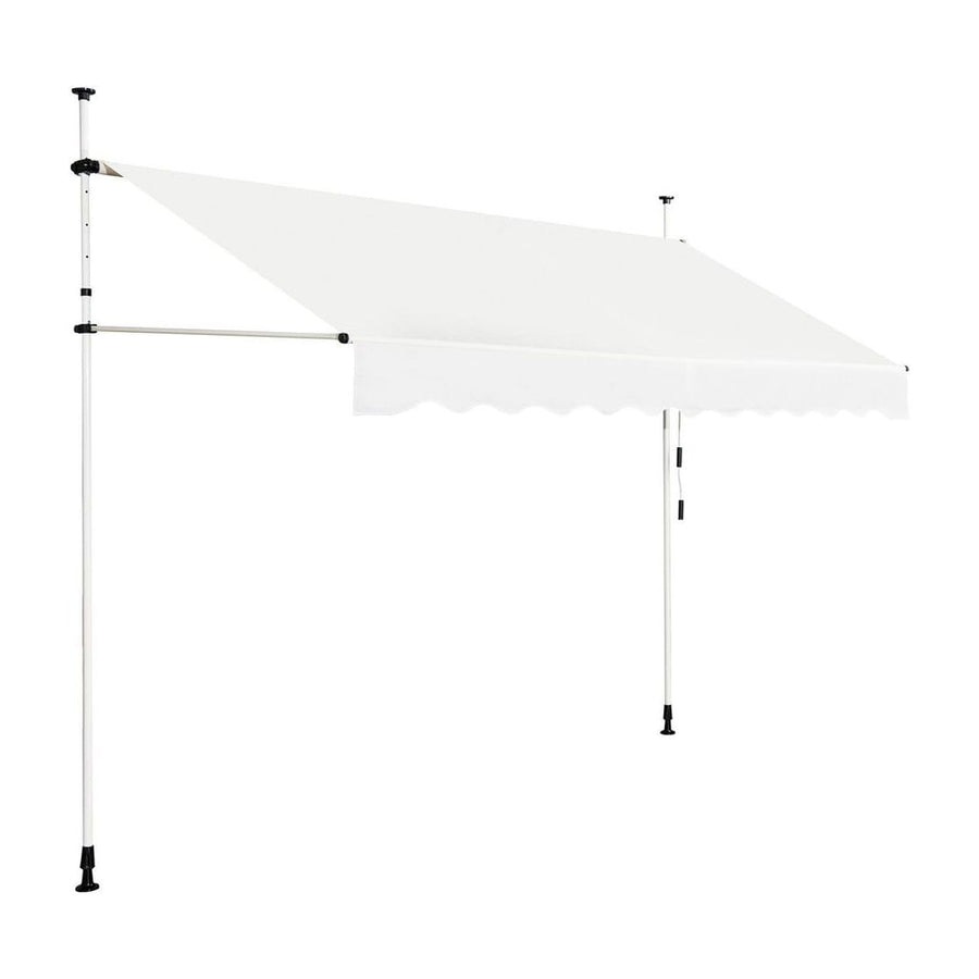 Telescopic Awning Sun Shade Retractable Canopy Sun Shelter for Window Balcony Garden-Beige