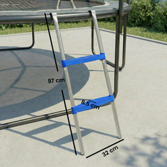 SPORTNOW Trampoline Ladder, 2-Steps with Horizontal Wide Steps, Universal Hook, Galvanised Steel Frame, 150kg Load Capacity