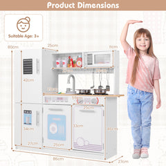 Toddler Pretend Kitchen Toy Set with Stoves and Oven-White