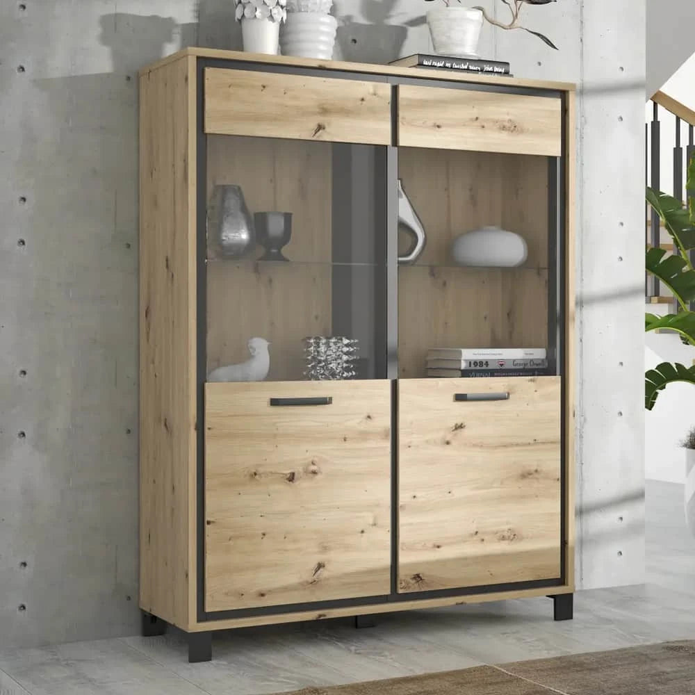 Trondheim Display Cabinet 121cm in Oak Artisan