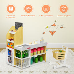 Supermarket Play Set with Shopping Cart for Toddlers