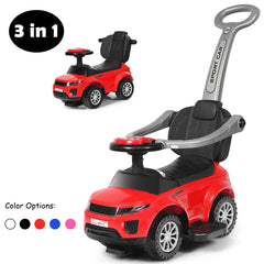 3 in 1 Ride on Push Car Stroller Sliding Walking Car-Red