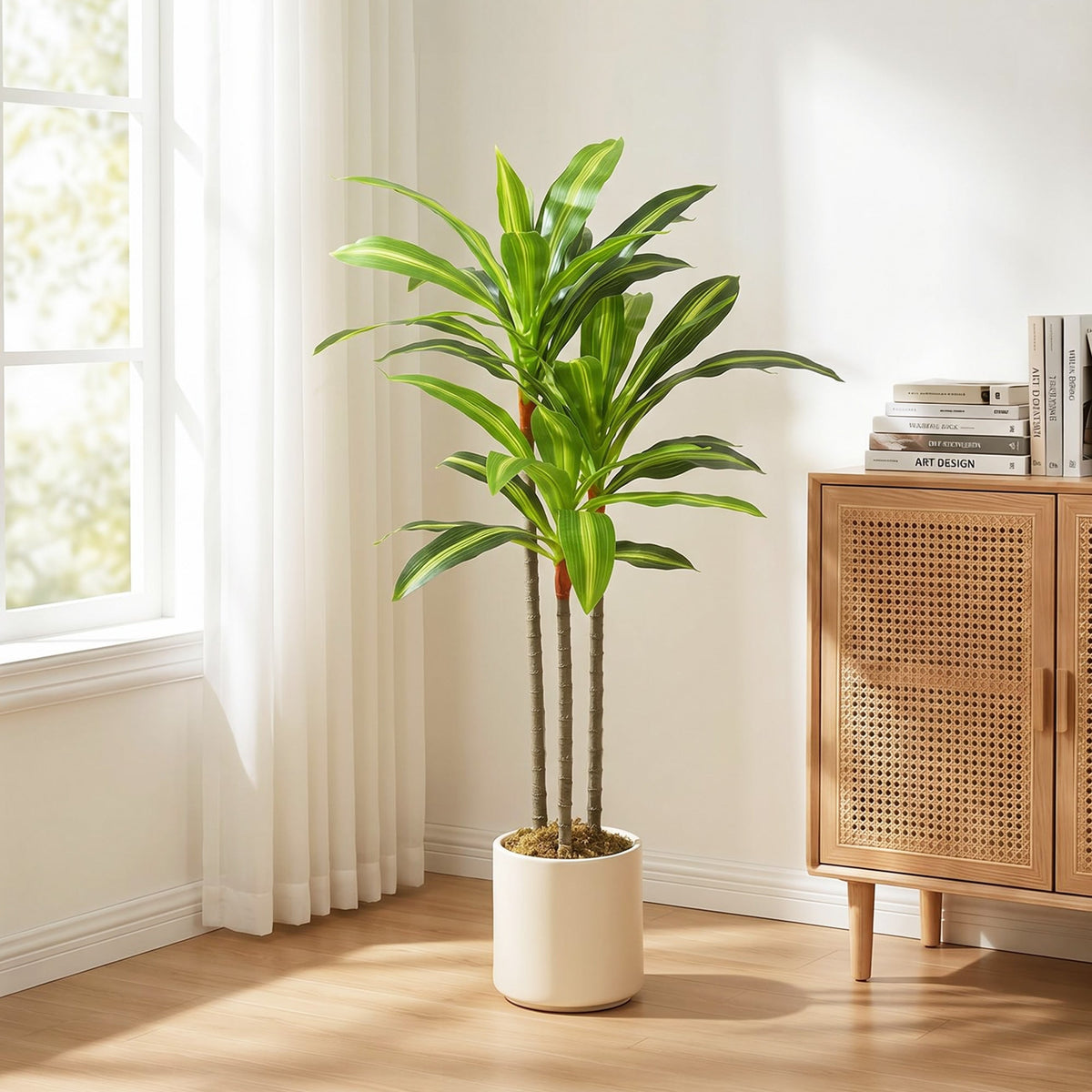 HOMCOM 90cm Lifelike Fake Tree, Artificial Dracaena Tree with Bendable Trunks, Green