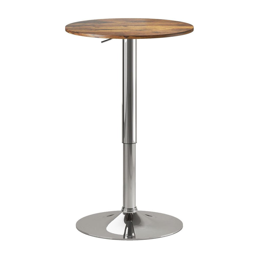 HOMCOM Round Bar Table, 360 Degree Swivel Counter Pub Table with Adjustable Height, for Kitchen, Cafe, Rustic Brown