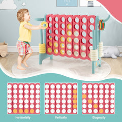 Upgraded 4-to-Score Game Set with Basketball Hoop and Toss Ring for Kids and Adults-Navy