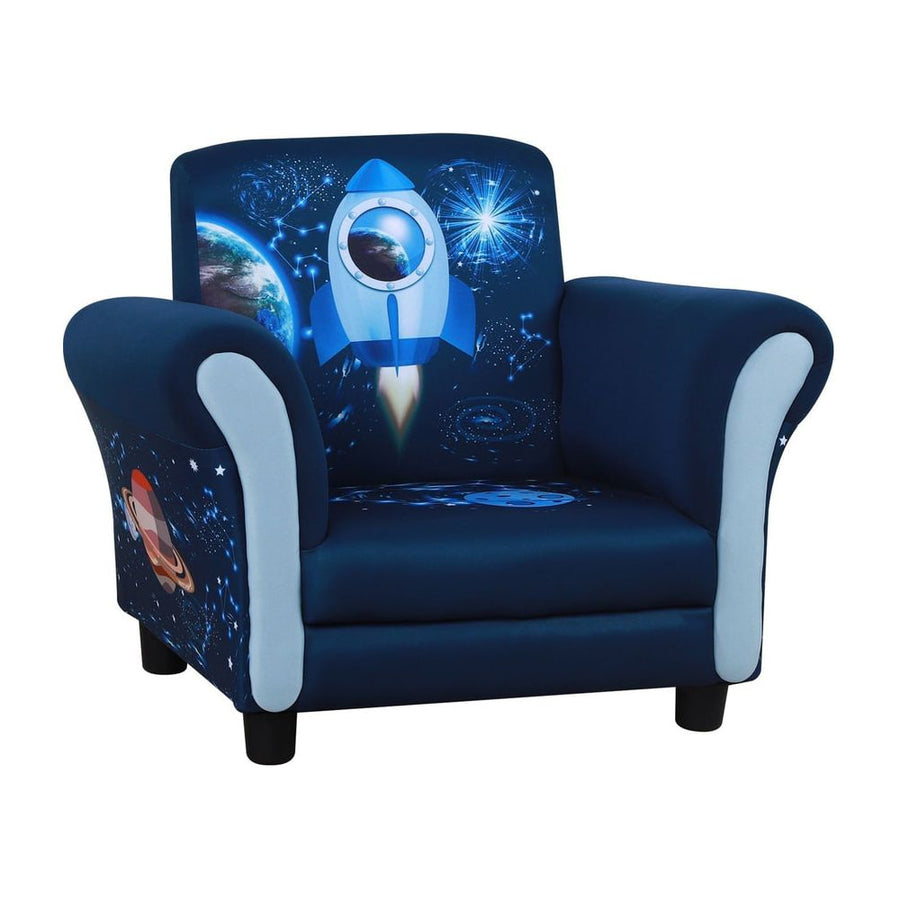 HOMCOM Child Armchair Kids Mini Sofa Chair with Armrest, 59.5 x 43 x 46.5cm, Blue