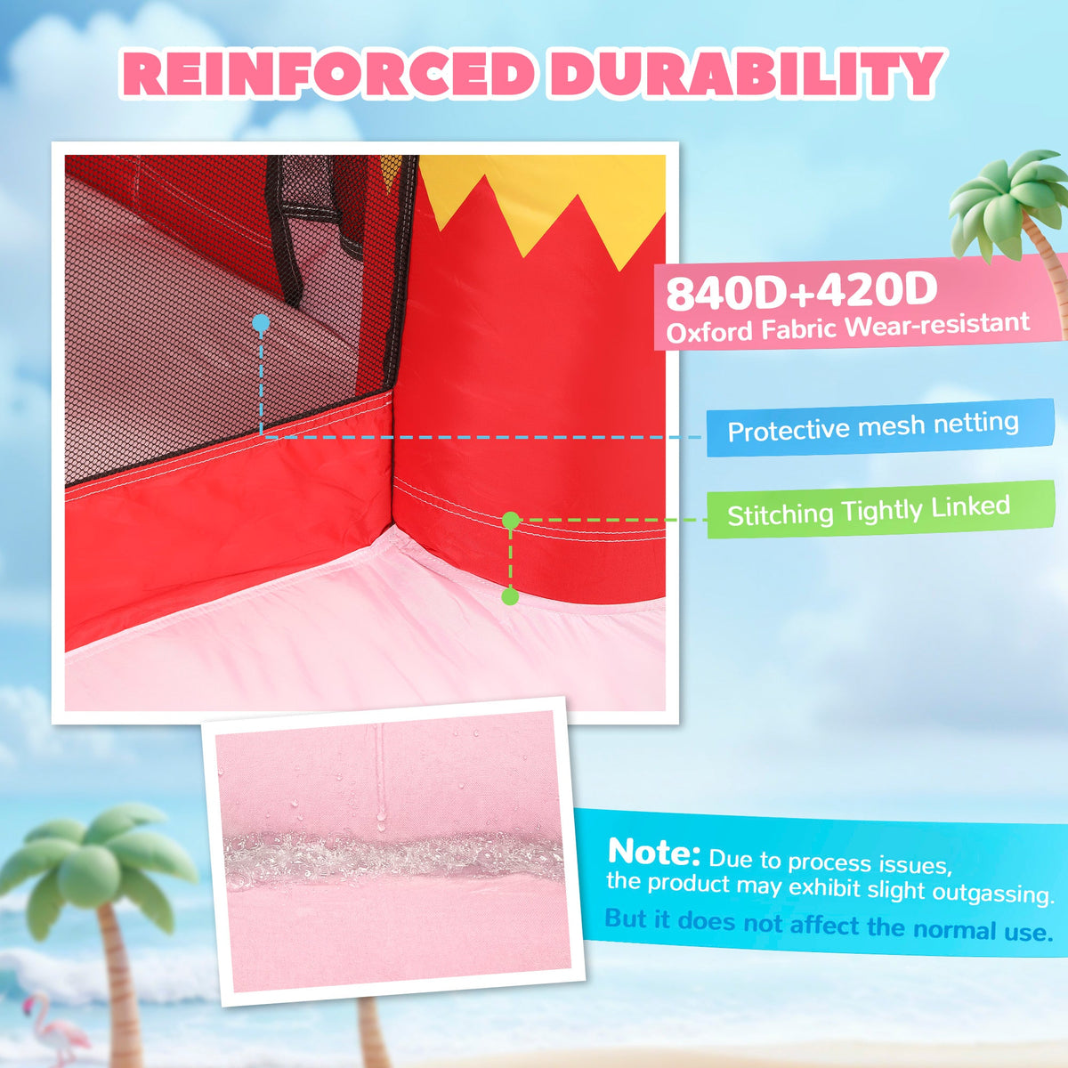 AIYAPLAY Inflatable Bounce House for Kids with Slide, Ball Pit, Basketball Hoop and Blower for Indoor Outdoor Garden, Pink