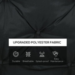 Outsunny 2 Seater Bench Pad, Garden Chair Cushion with Back and Ties for Indoor and Outdoor Use, 98 x 100 cm, Black