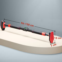 Doorway pull up bar shown with measurements for length and width