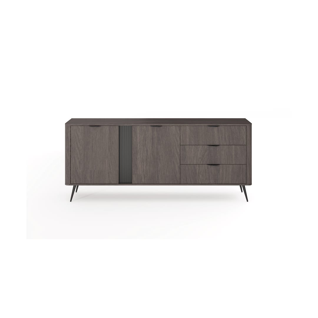 The sideboard cabinet viewed directly from the front against a white backdrop
