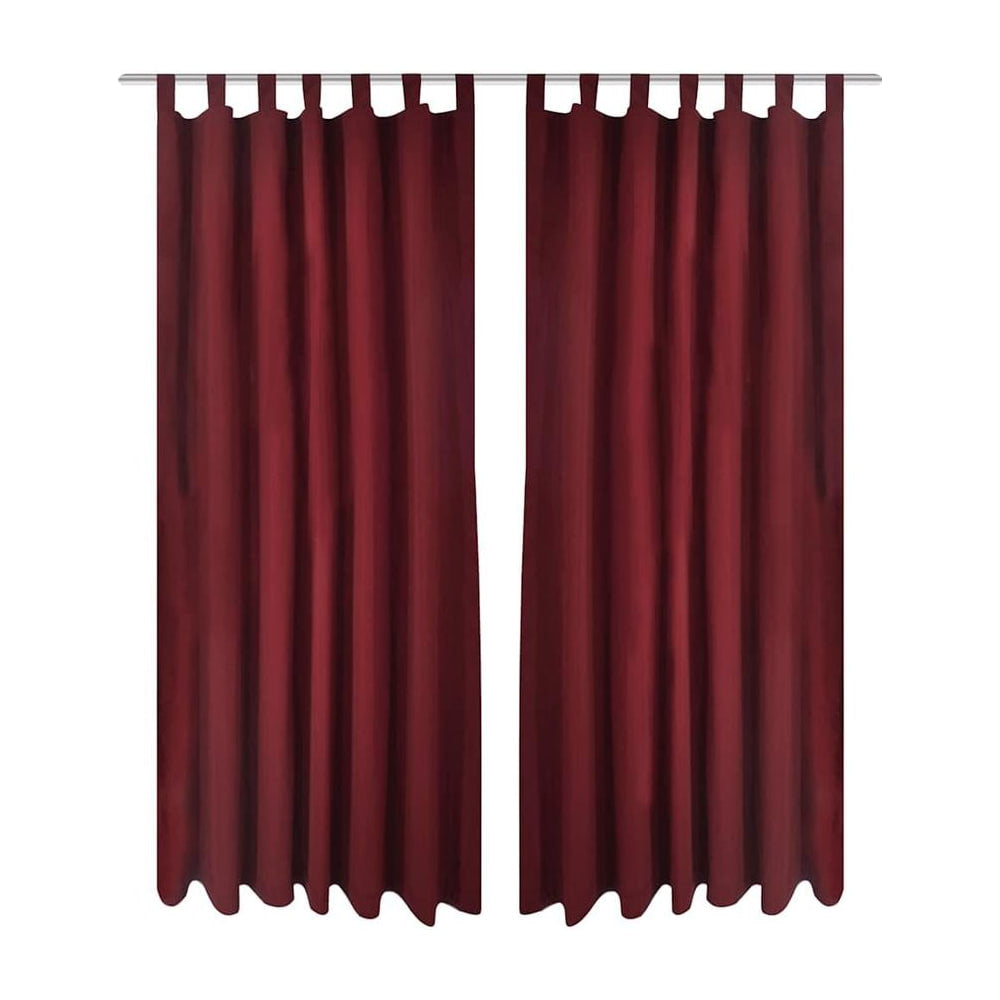 2 pcs Bordeaux Micro-Satin Curtains with Loops