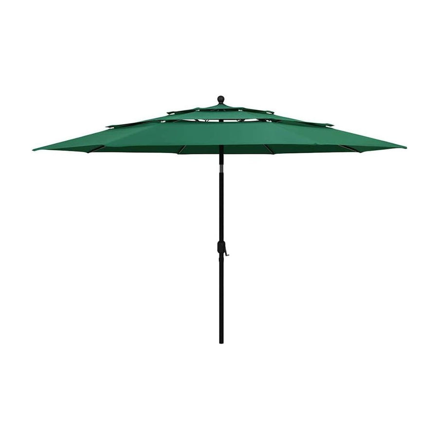 3-Tier Garden Parasol with Aluminium Pole Green 3,5 m