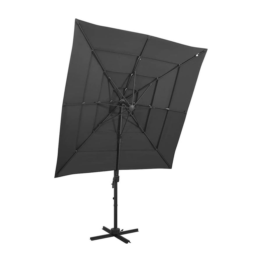 4-Tier Garden Parasol with Aluminium Pole Anthracite