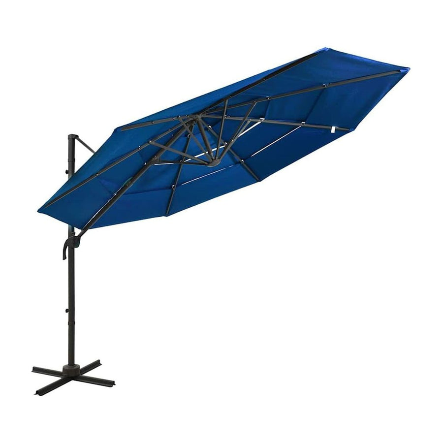 4-Tier Garden Parasol with Aluminium Pole Azure Blue