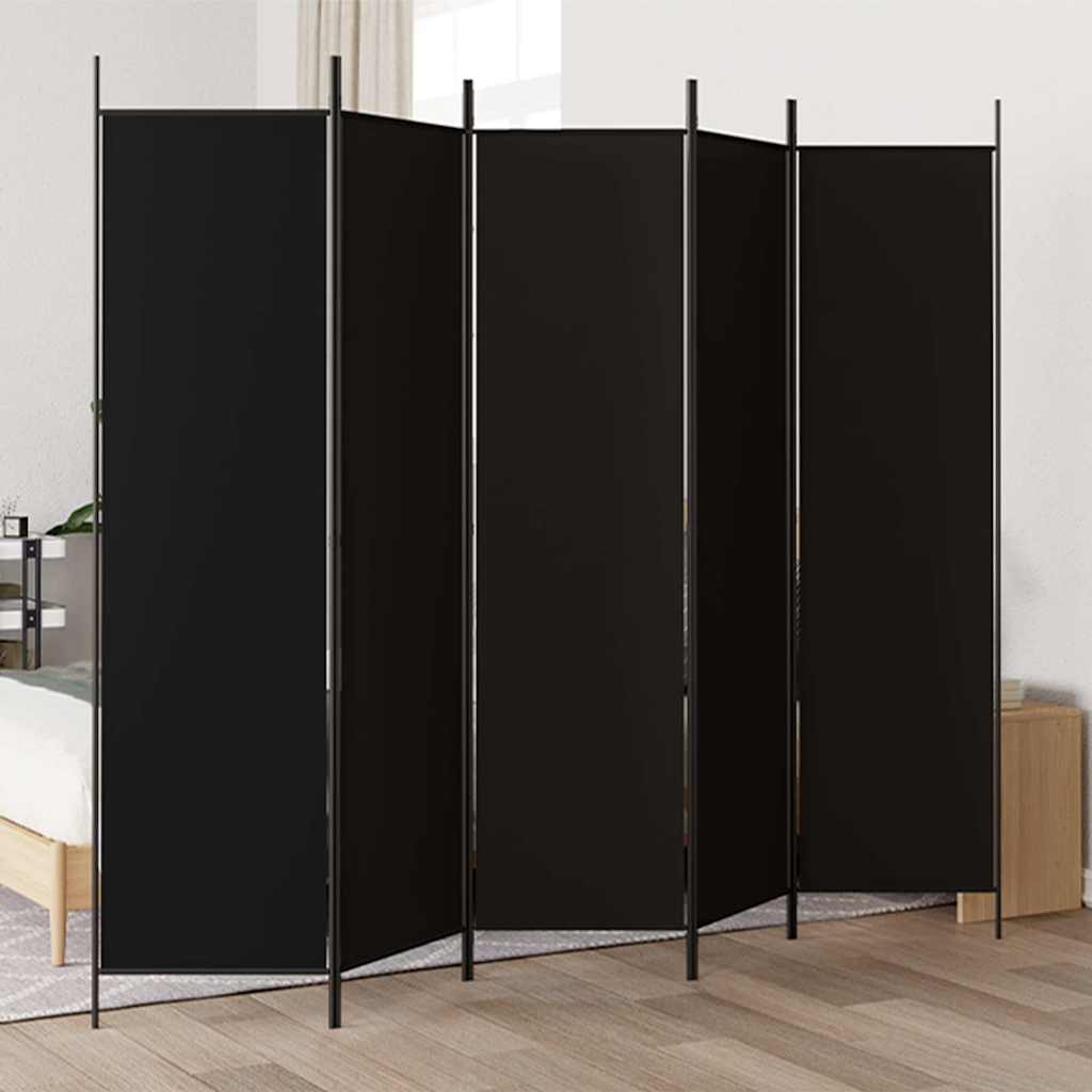 5-Panel Room Divider Black