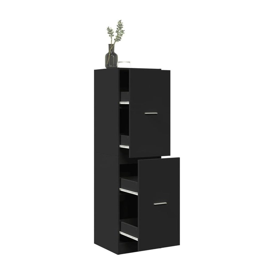 Apothecary Cabinet Black Engineered Wood