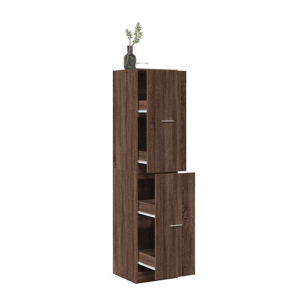 Apothecary Cabinet Brown Oak Engineered Wood