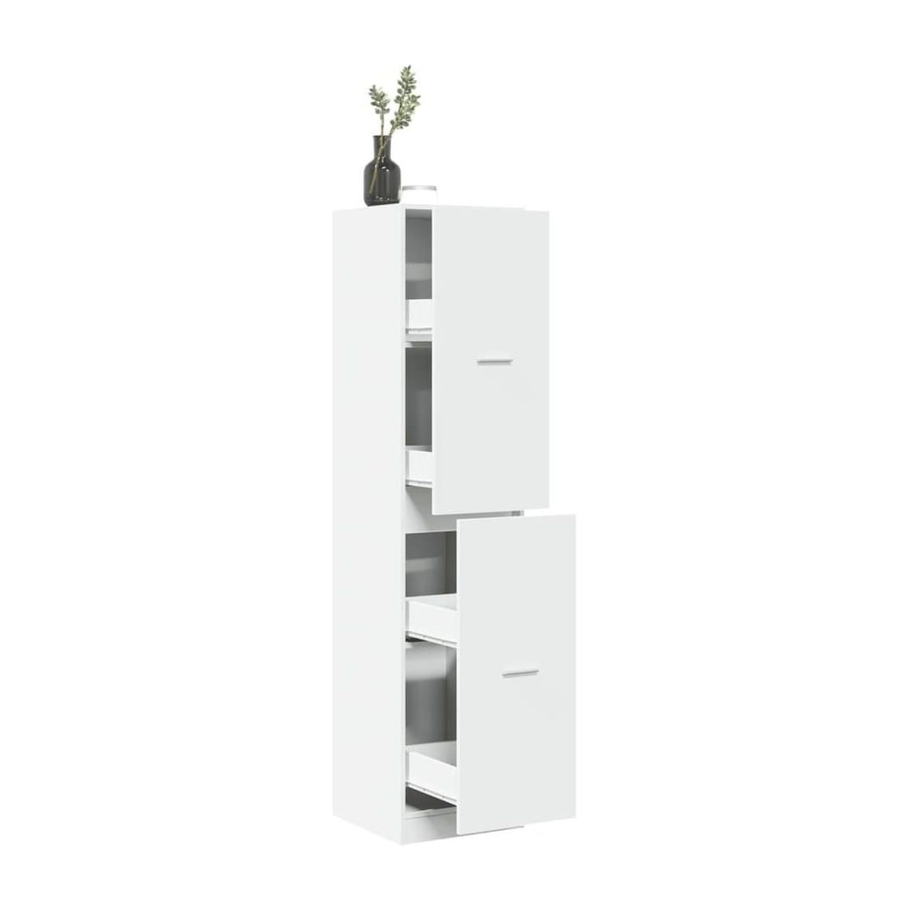 Apothecary Cabinet White Engineered Wood