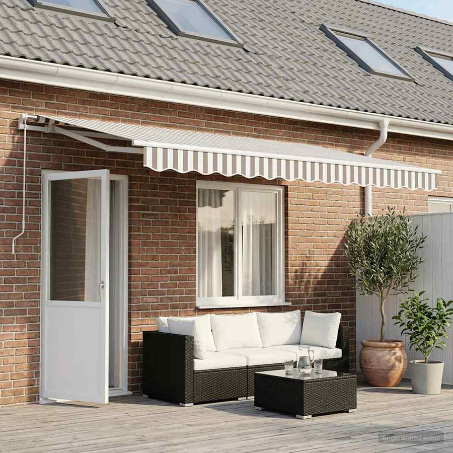 Awning Canopy Replacement for Light Grey&White Stripe