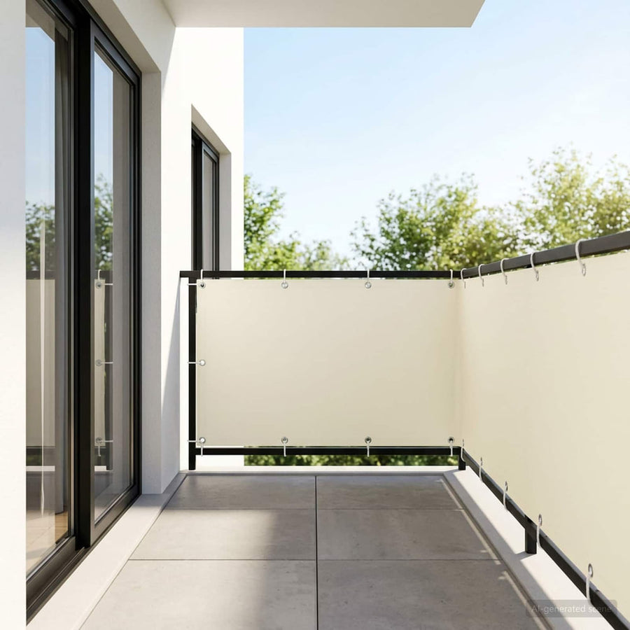 Balcony Privacy Screen with PU Coated Cream
