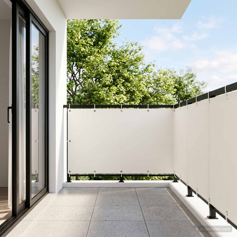 Balcony Privacy Screen with PU Coated White