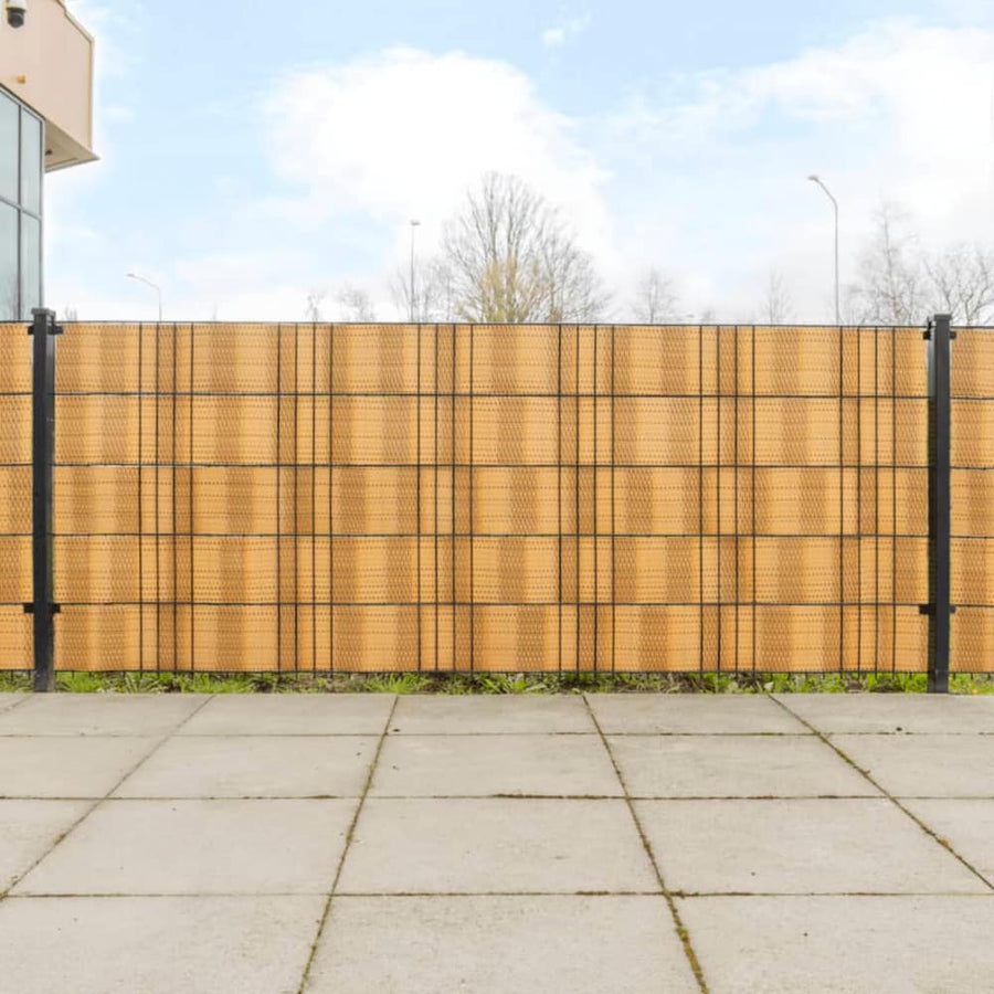Balcony Screens 10 pcs Light Brown Poly Rattan