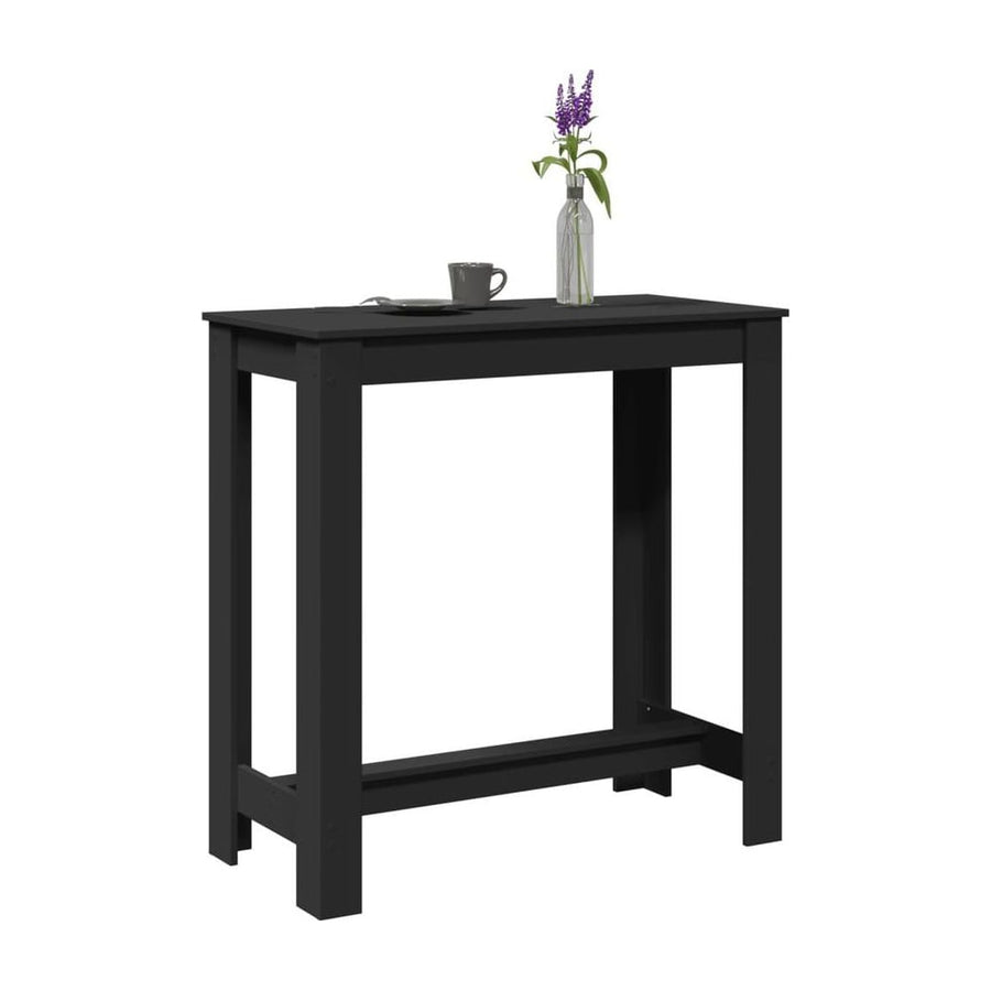 Bar Table Black Engineered Wood