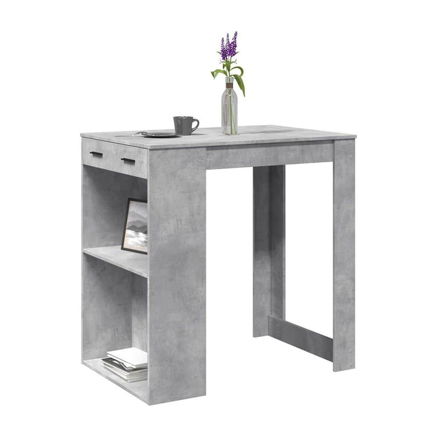 Bar Table Concrete Grey Engineered Wood