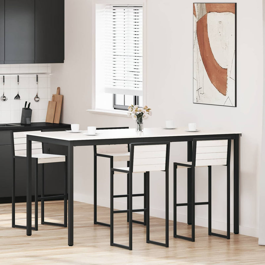 Bar Table White Solid Pine Wood