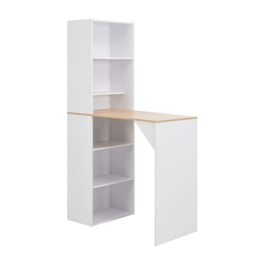 Bar Table with Cabinet White