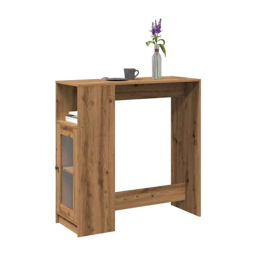 Bar Table with Racks Artisan Oak Engineered Wood