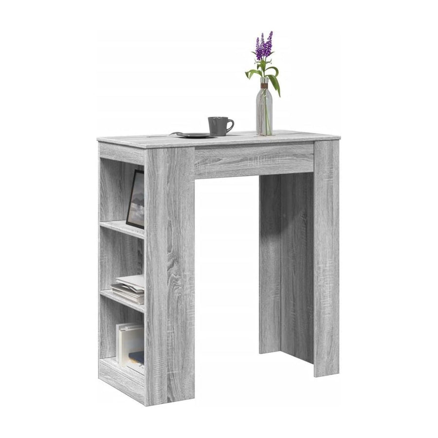 Bar Table with Racks Grey Sonoma Engineered Wood